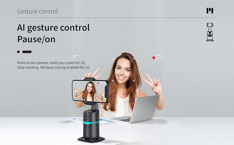 cell phone rotating with remote 360 camera holder camera that follows you tripod