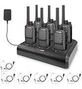 Maycall MC-528 6 Pack Two Way Radios Long Range 2 Way Radio with Earpiece Walkie Talkie Rechargea...