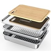 Geesta Grilling Prep and Serve Tays, Stainless Steel Large Capacity Food Prep Tray, Grill Carry S...