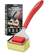 Bristle Free Grill Brush with Scraper for Outdoor Grill Cleaning, Safe Steam BBQ Grill Cleaner, R...