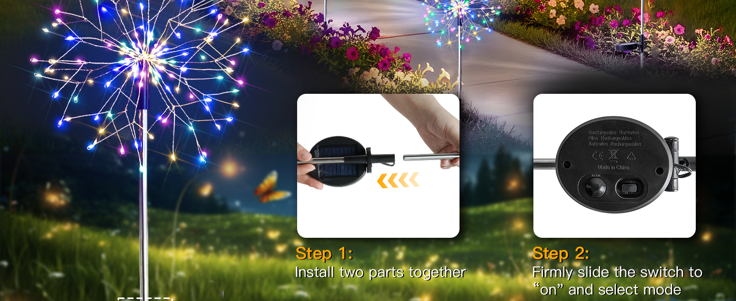 Multicolor solar fairy lights for yard