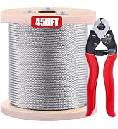 Twidec/450ft 1/8" Deck Railing Cable T316 Stainless Steel Cable 7x7 Steel Wire Rope Construction ...