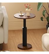 LAATOOREE Round Side Table, Accent Drink Coffee Table, 15" Pedestal End Table, Spacious Top, Thic...