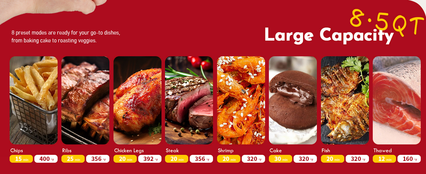 8.5QT touchscreen model air fryer