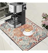 Persian Vintage Boho Carpet Coffee Mat Dish Drying Mat for Kitchen Counter Absorbent Hide Stain R...