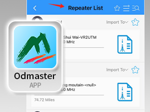 The repeater list of the Odmaster