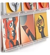 MINDEPOT Vinyl Record Holder Wall Mount, 6 Pack 12 inch Clear Album Music Book Display Shelf for ...