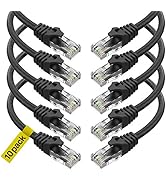 Cat6 Ethernet Cable, 15 Feet (10 Pack) LAN, utp Cat 6, RJ45, Network Cord, Patch, Internet Cable ...