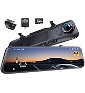 Pelsee P12 Pro 4K Mirror Dash Cam, 12'' Rear View Mirror Camera Smart Driving Assistant w/ADAS an...