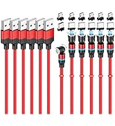 Losuesme Magnetic Charging Cable (6-Pack,1.6+3.3+3.3+6.6+6.6+10ft) 540° Rotation Magnet Phone Cha...