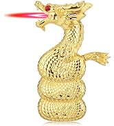 Torch Lighter, Relief Coiling Dragon Design Jet Red Flame Lighter, Adjustable Windproof Lighter, ...