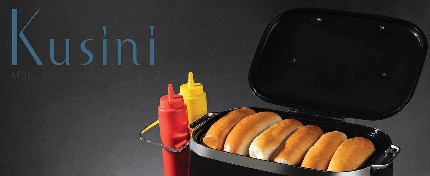 Hot Dog Steamer with squeeze condiment bottles on holder