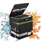 ZOOPIP Fireproof Document Box, 2 Layer File Box with Reflective Strip, Collapsible File Cabinet O...