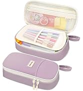 SUNEE Cute Pencil Case, Aesthetic Pen Pouch, Colored Large Pencil Bag with Zipper, Kawaii Station...