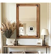Bathroom Mirror for Wall with Wooden Frame, 20