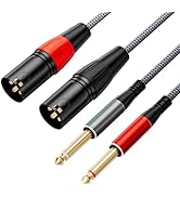 JOMLEY XLR Male to 1/4 inch TS Microphone Cable 3.3ft, 2 XLR Male to 2 x 1/4 inch(6.35mm) TS Mono...