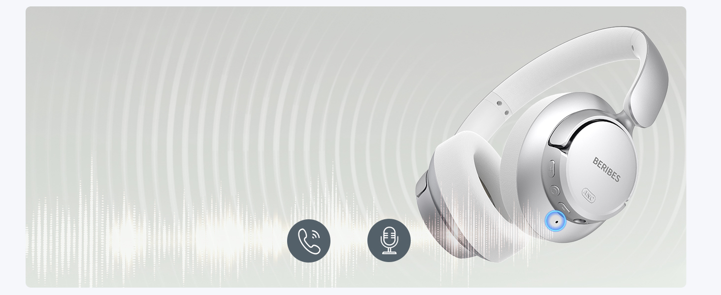 BERIBES Upgraded Hybrid Active Noise Cancelling Headphones with Transparent Modes