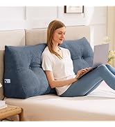 IASEAHK Headboard Pillow Queen, Triangle Pillows for Headboard, Head Board Backrest Wedge Pillow ...
