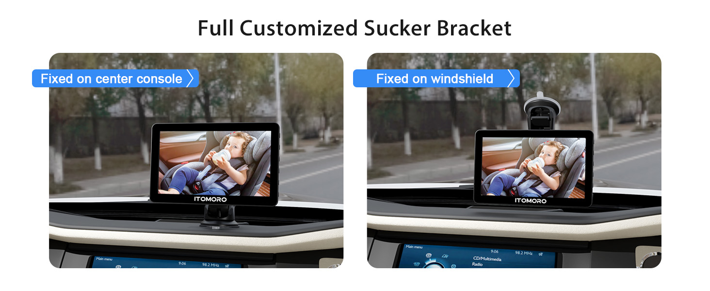 the baby car monitor with camera has full customized sucker bracket