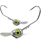Natufish Shaky Head Jigs with Front Tongue Plate &amp; Keeper for Weedless Fishing for Freshwater &amp; S...