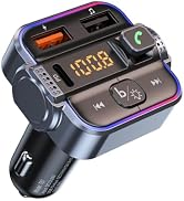 Bluetooth FM Transmitter for Car, PD 30W &amp; QC3.0 Fast Charging, Dual Mics Hands-Free Calling, HiF...