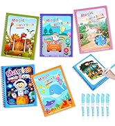 OSDUE 6 Pack Water Coloring Book for Toddler, Water Painting Book for Toddlers, Paint with Water ...