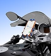 LOKTENWO Anti-Theft Motorcycle Fork Stem Phone Mount with Vibration Dampener, with Aluminum Arm &amp;...