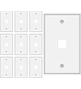 1 Port Keystone Wall Plate 10-Pack Single Gang Face plate for Rj45 Keystone Jack and Modular Inse...