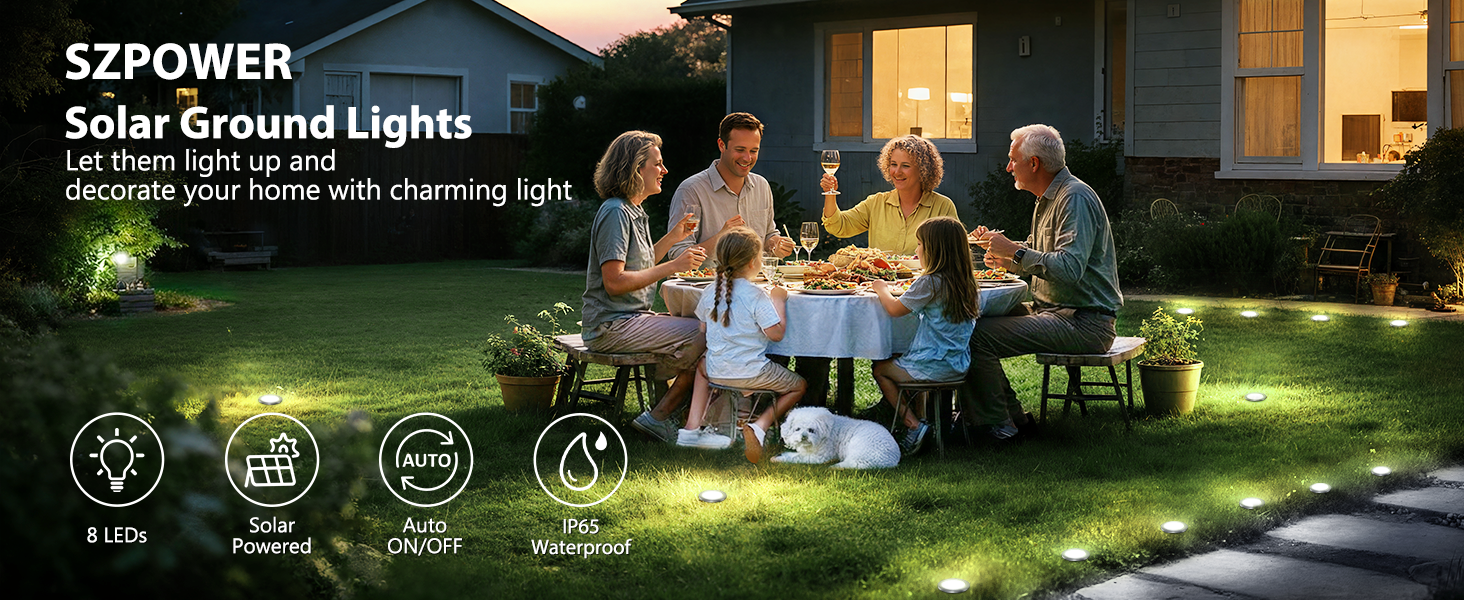 SZPOWER Solar Ground Lights Let them light up and decorate your home with charming light