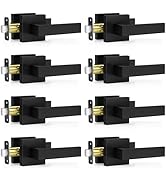 Plustool 8 Pack Matte Black Door Handles, Passage Door Levers for Hallway &amp; Closet, Interior Keyl...
