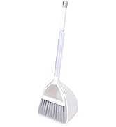 Xifando Mini Broom with Dustpan for Kids,Little Housekeeping Helper Set (White+Grey)