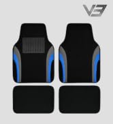 CAR PASS Leather Sporty Car Floor Mats Carpet, Universal Waterproof Automotive Floor Mat Fit for ...