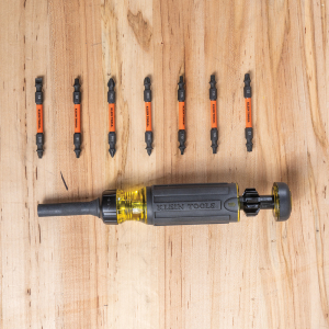 Bits are impact-rated for use with an impact driver