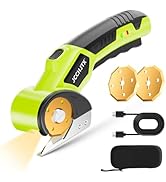 Cordless Electric Scissors, Cardboard Cutter with LED Light, 4V Rechargeable Electric Box Cutter,...