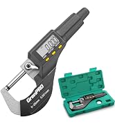 GRENPRO Digital Micrometer Measuring Tool, Professional Inch/Metric Precision Thickness Gauge, DI...