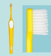 A link to a listing for a Supreme Compact Toothbrush with a soft tapered brush head.