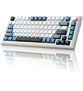 MIKIBY Y75 Wireless Mechanical Keyboard,75% Hot Swappable Custom Keyboard with Knob,RGB Backlit, ...