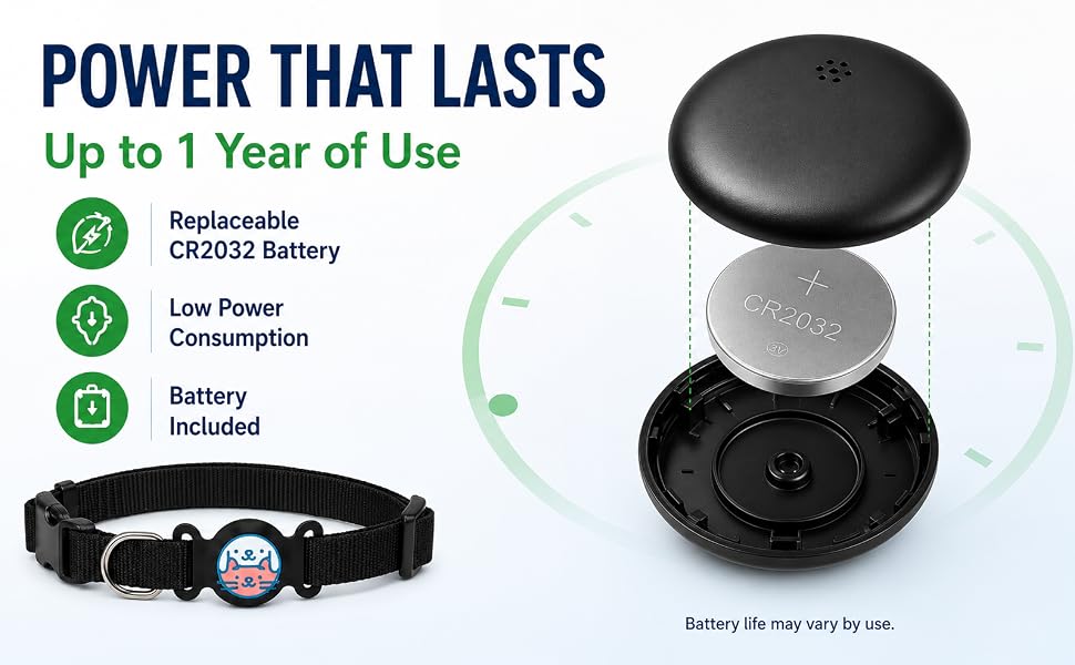 GPS Dog Tracker Collar, Android Only Pet Tracker with Adjustable Collar