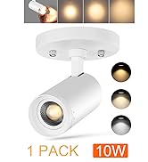 VANoopee 3-Color Zoomable LED Ceiling Spotlight Flush Mount Adjustable Spotlight Directional Spot...