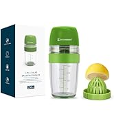 KITCHENDAO 2 in 1 Salad Dressing Shaker Bottle with Juicer, Pour Spout, Leakproof, Soft Grip, Dis...