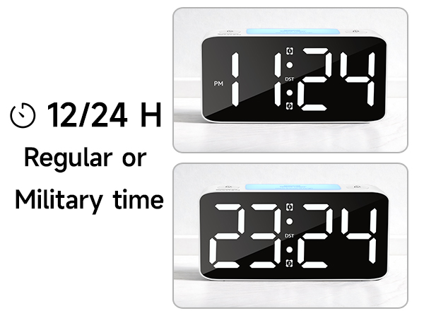 12 24 hour time format digital clock military time switch easy setup for students office