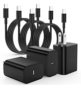 3Pack USB C Charger for Samsung Galaxy S24 Ultra, Super Quite Fast Charging Type C Block with 6FT...
