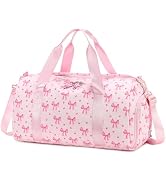 LOIDOU Dance Bag for Girls, 23L Kids Duffle Bag with Shoe Compartment &amp; Wet Pocket, Waterproof Gy...