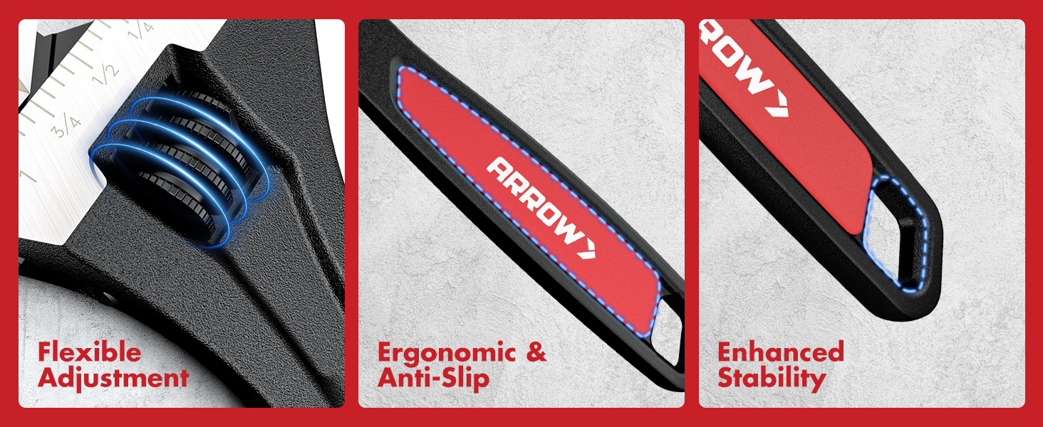 flexible adjustment, ergonomic and anti-slip, enhanced stability