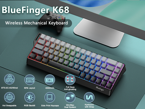 60 percent keyboard 60% percent keyboard Wireless keyboard Bluetooth keyboard