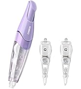 CINBOS Refillable Retractable White Out Correction Tape, White Out Tape with 2 Extra Refills, Cut...