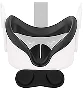 VR Face Cover and Lens Cover Compatible for Meta/Oculus Quest 2 Headset, SINWEVR Sweatproof Silic...