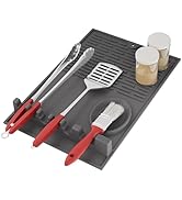 Golener Silicone Griddle Tools Mat for Multiple Utensils - Heat Resistant Spatula Mat, BBQ Grill ...