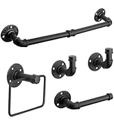 Jeasor 5-Pieces Industrial Pipe Bathroom Accessories Hardware Kit DIY Wall Mounted Includes Towel...