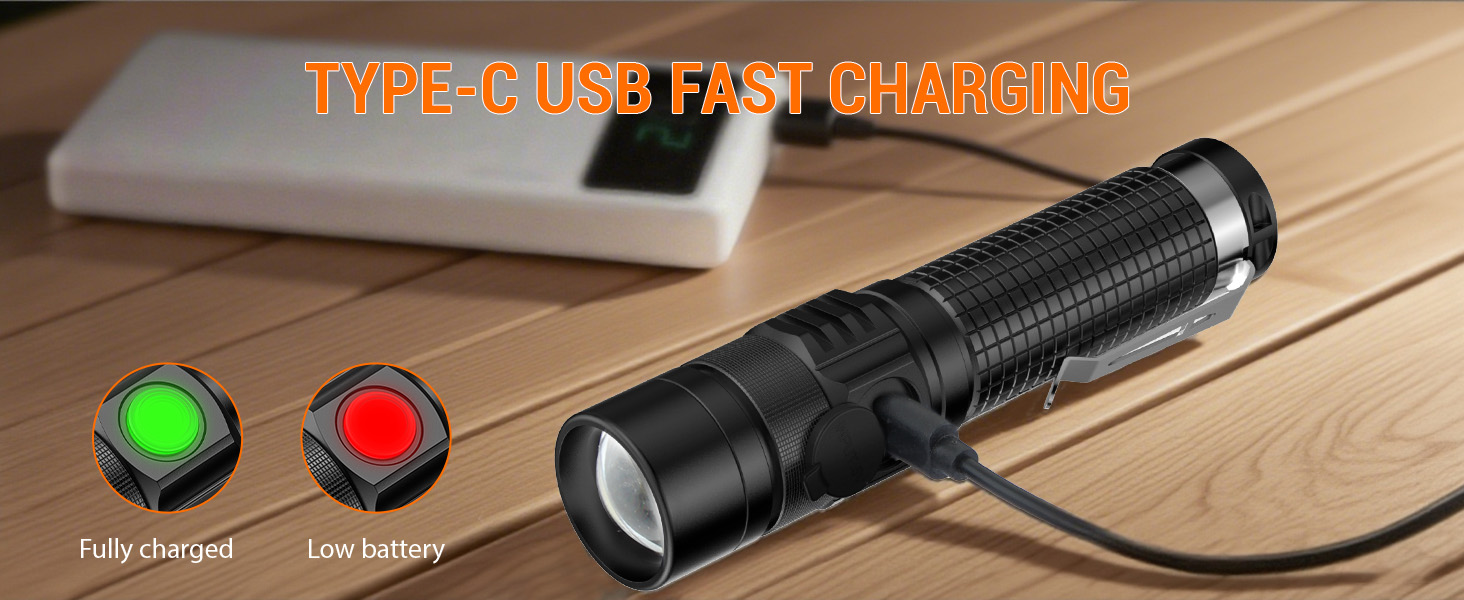 led tactical flashlight rechargeable